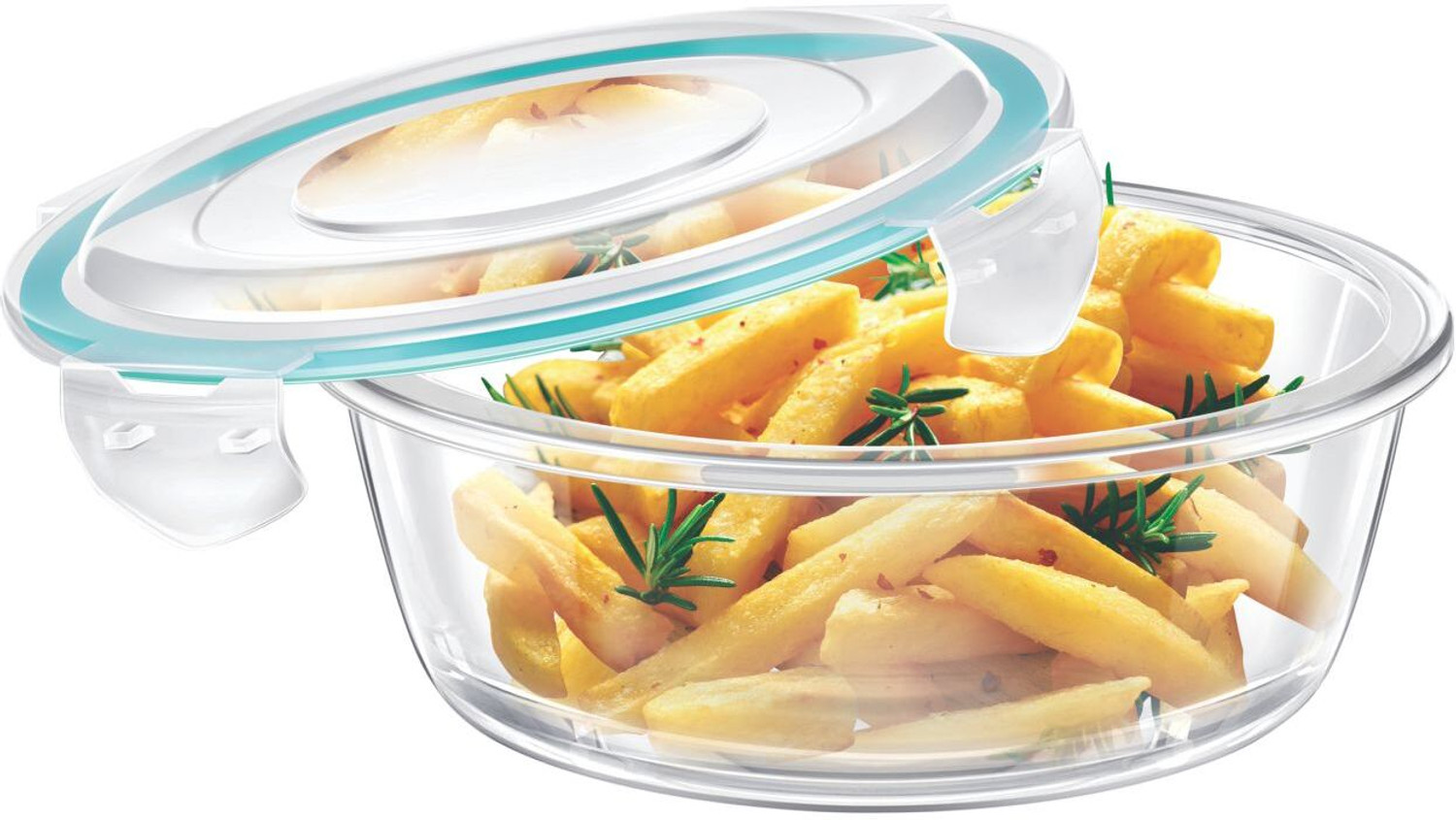 Image of Signoraware Airtight Glass Lunch Box Home Office Fridge Food Container Indoor Outdoor Use 1 Containers Glass Office Lunch Box (400 ml)