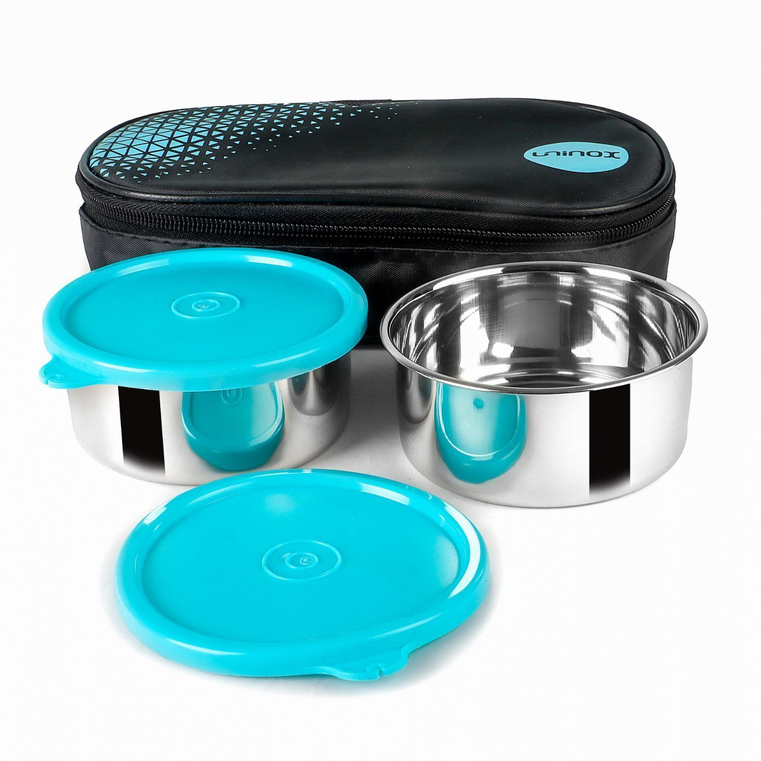 Image of UNINOX Stainless Steel Tiffin Set of 2 Container 325 ml each Lunch Box 2 Containers Stainless Steel School Lunch Box