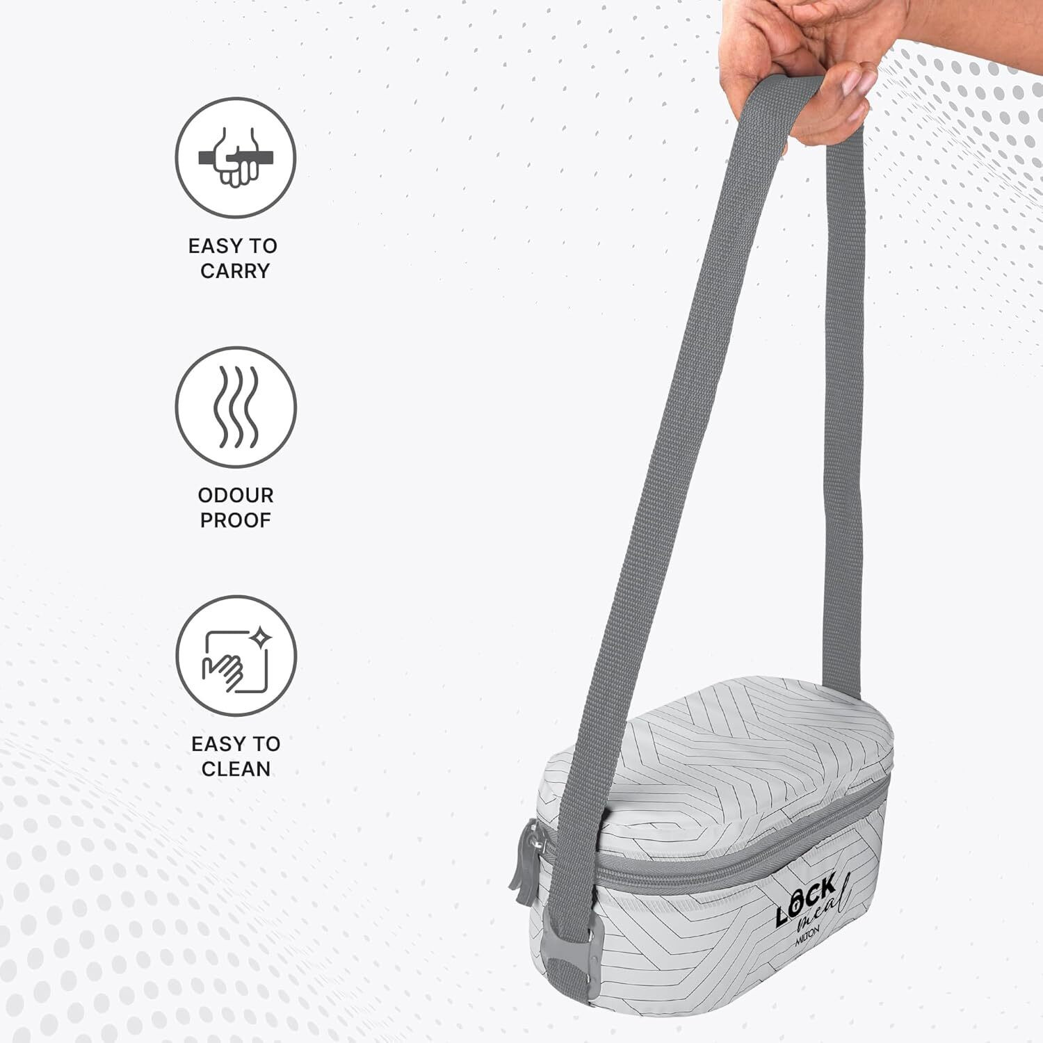 Image of MILTON Lock Meal Lunch Box (2 Inner Steel Containers 320ml Each, 1 Oval 450ml) 3 Containers Stainless Steel Office Lunch Box
