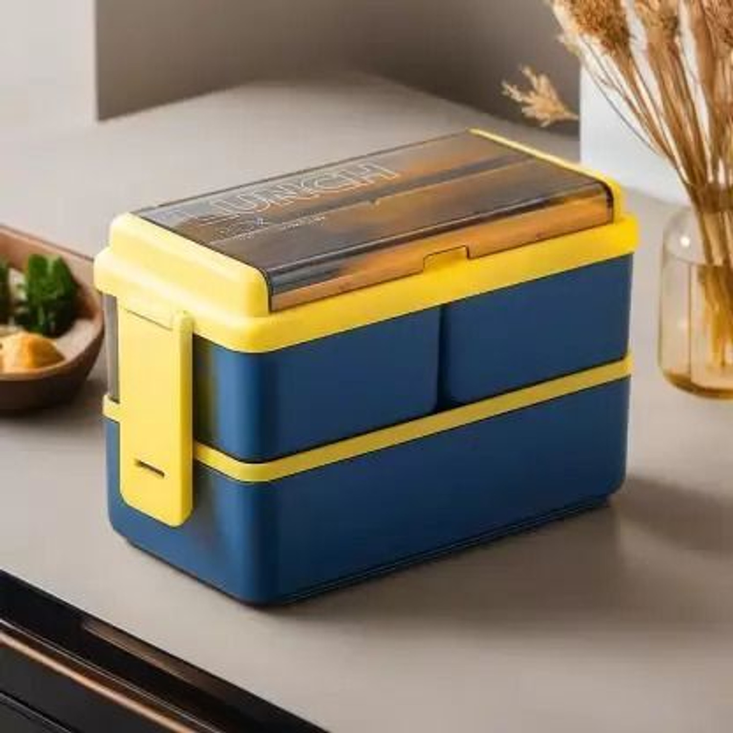 Image of Flipkart SmartBuy Back To School Lunch Box With Spoon & Fork 3 Containers Plastic Office Lunch Box