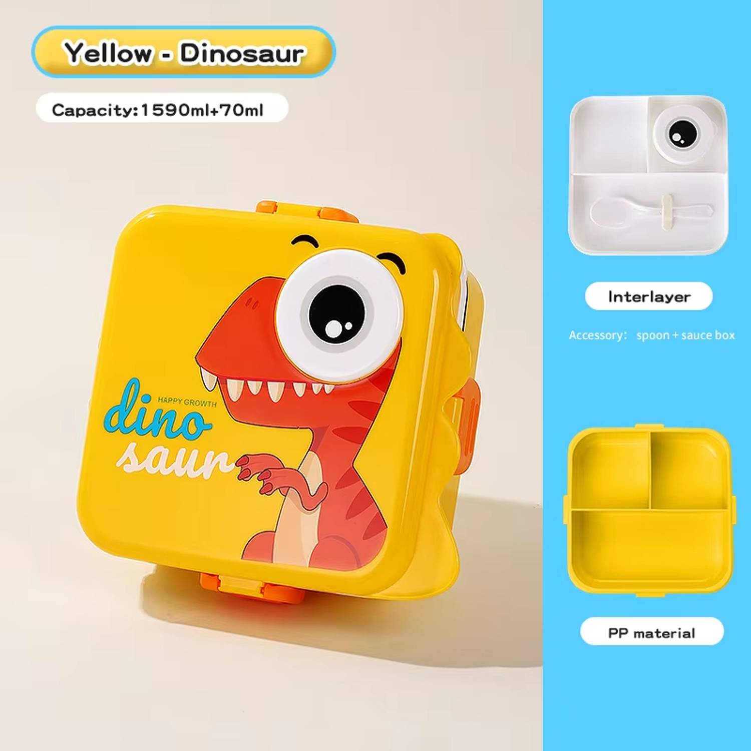 Better Buy Dinosaur BPA Free 100% leakproof Double Decker 6 Containers Plastic School Lunch Box