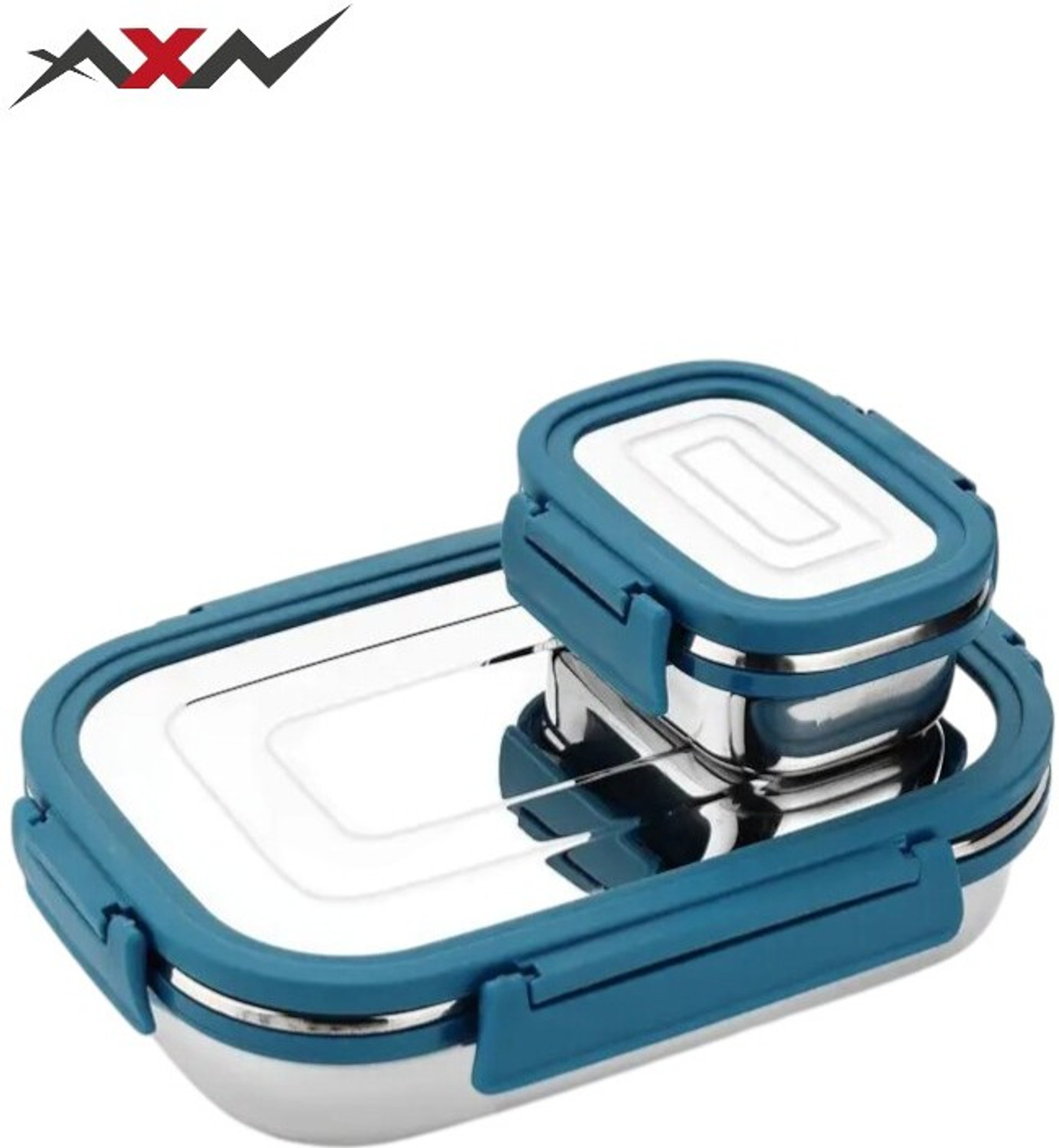 Image of AXN Stainless Steel Tiffin for Kid 2 Containers Stainless Steel School Lunch Box