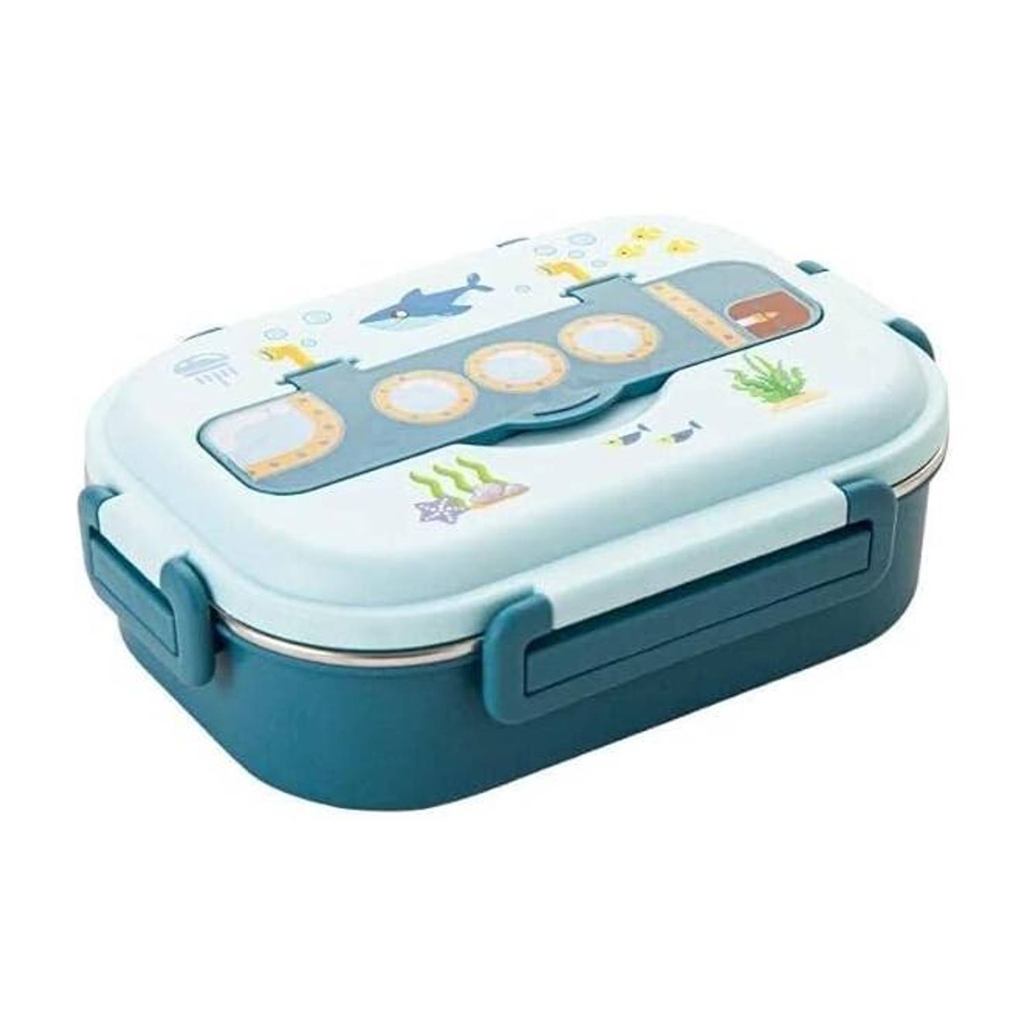 CherryBox Stainless Steel Kids Insulated Lunch Box with Fancy Spoon 1000 ML for Kids 1 Containers Stainless Steel School Lunch Box