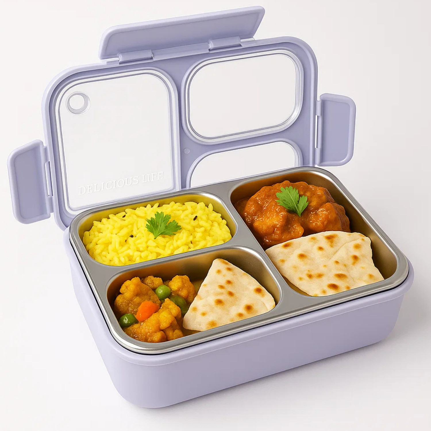 Image of TuCo Kids Lunch Box and Dull Skin Soap 3 Containers Stainless Steel School Lunch Box