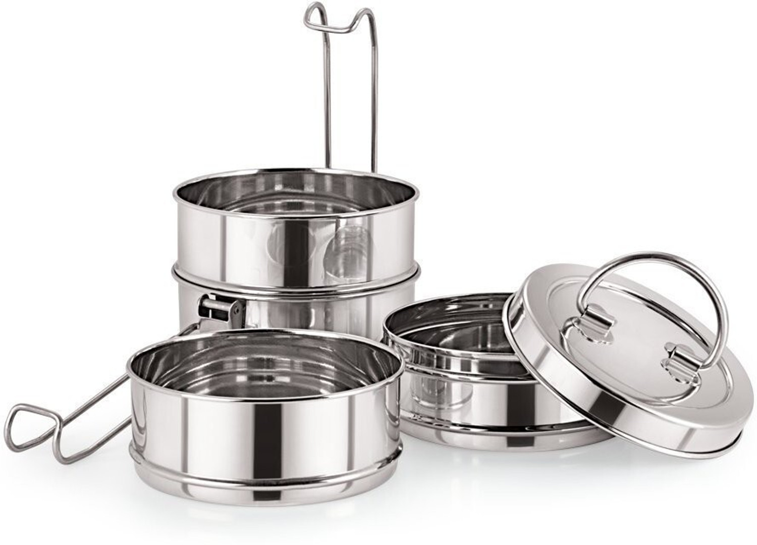 Image of NEELAM Stainless Steel Tiffin Sada, 8x4 4 Containers Stainless Steel Office Lunch Box