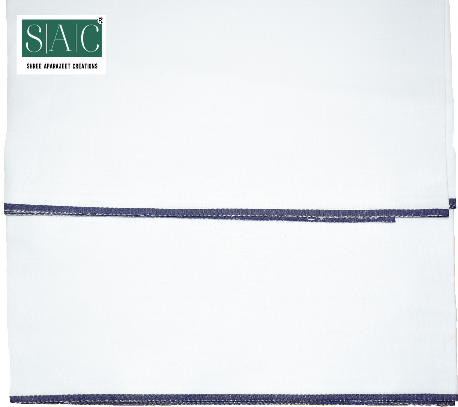 Image of SAC SHREE APARAJEET CREATIONS Solid, Striped White, Dark Green, Dark Blue, Light Green, Brown Lungi