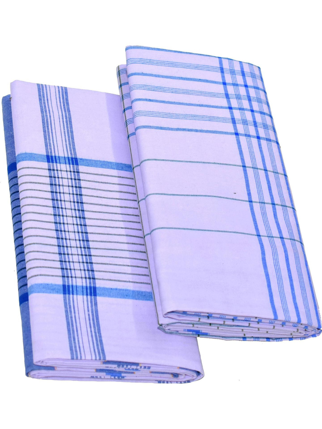 TUNI MANI Checkered White, Blue Lungi