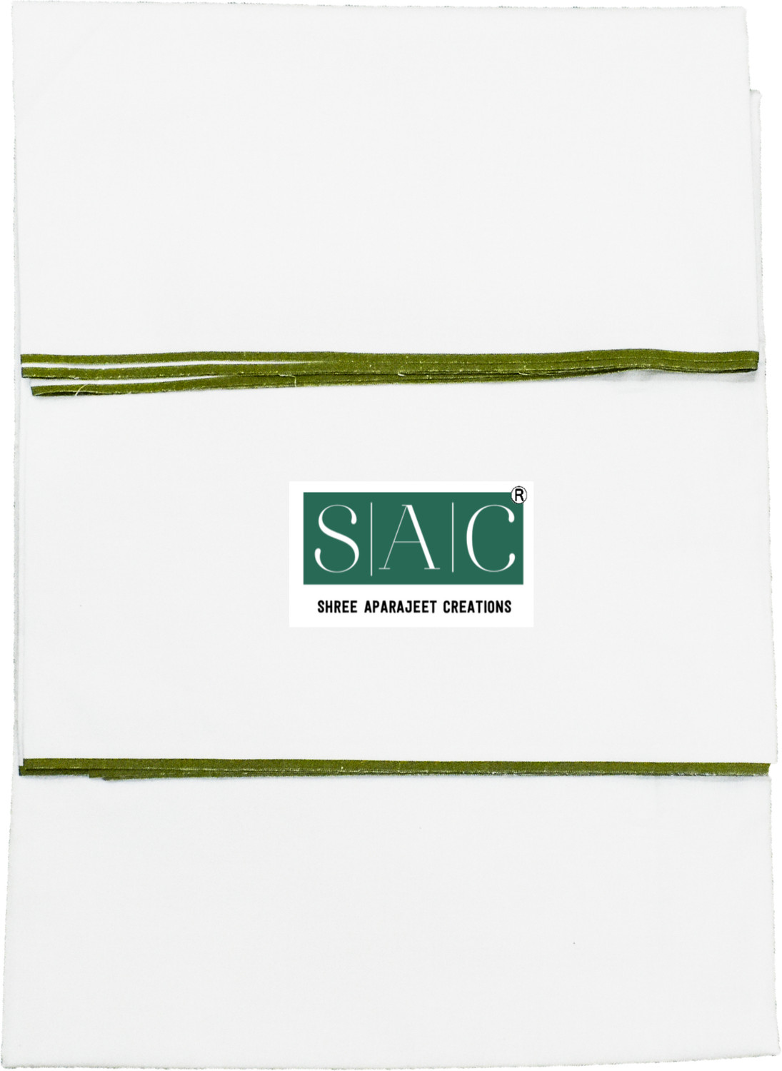 Image of SAC SHREE APARAJEET CREATIONS Solid, Striped White, Dark Green, Dark Blue, Light Green, Brown Lungi