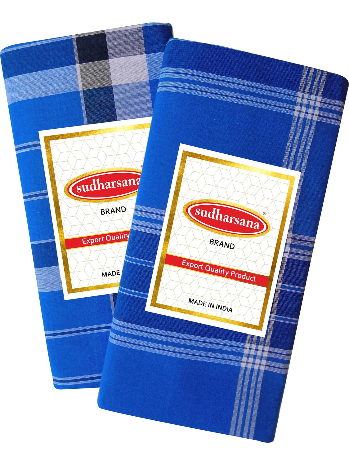 Image of Feather Green Checkered Multicolor Lungi