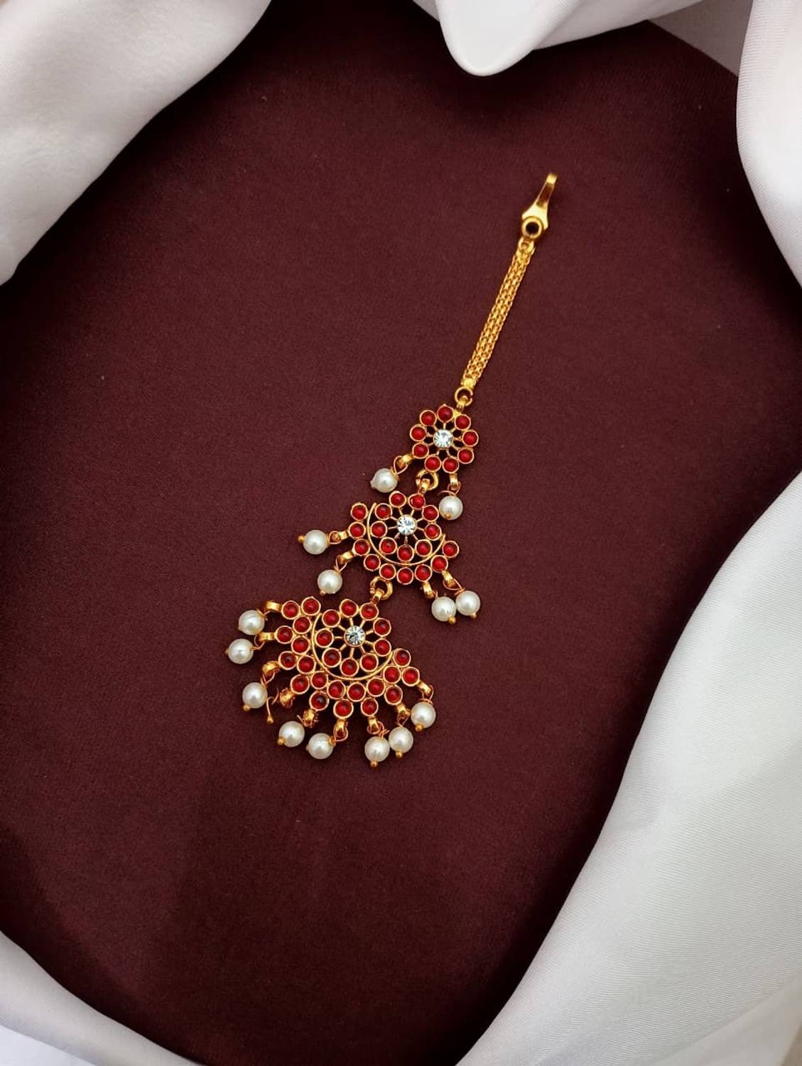 bharatnatyam mangtikka Alloy Maang Tikka