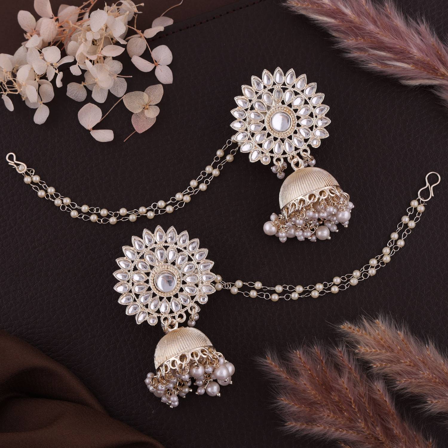 ASTRONAUT Alloy, Zinc, Crystal, Metal, Copper, Mother of Pearl, Stone Maang Tikka