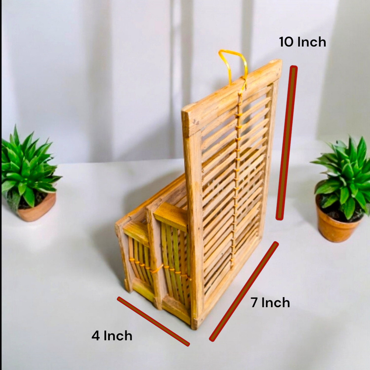 Image of HakSap Toothbrush Holder | Bamboo Made Wall Mount toothpaste Holder Wall Hanging Holder Bamboo Toothbrush Holder