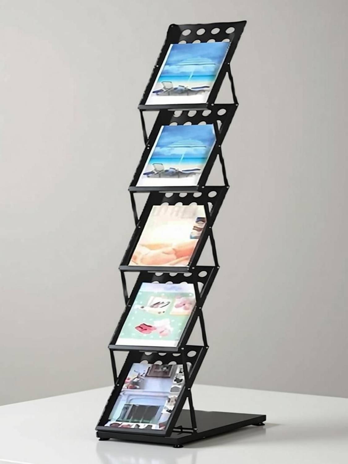 Signex Print Media Zigzag Magazine Stand Floor Standing Magazine