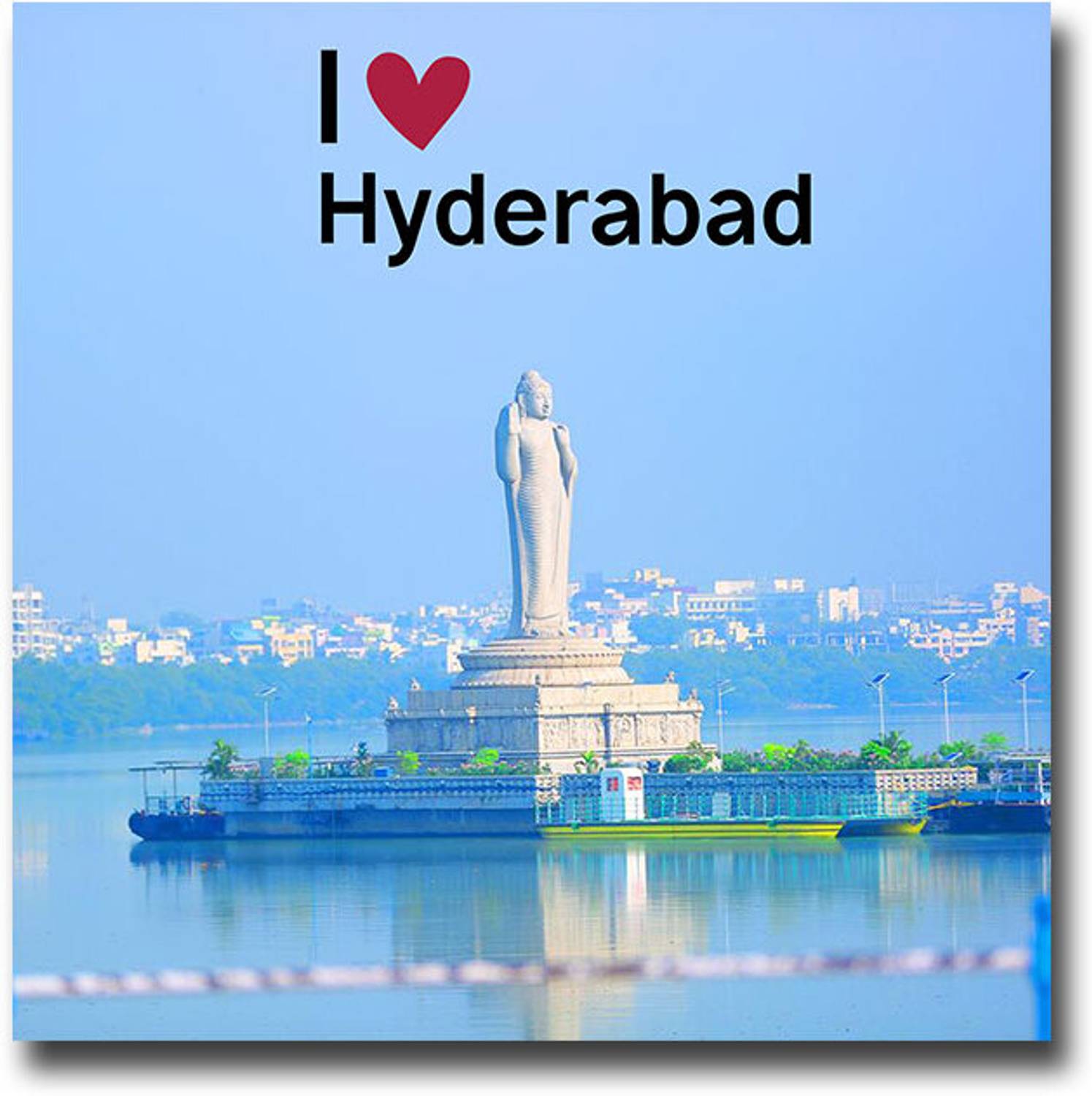 ARTBUG I love Hyderabad City Wooden Stylish Souvenir Perfect Refrigerator Decoration Fridge Magnet Pack of 1