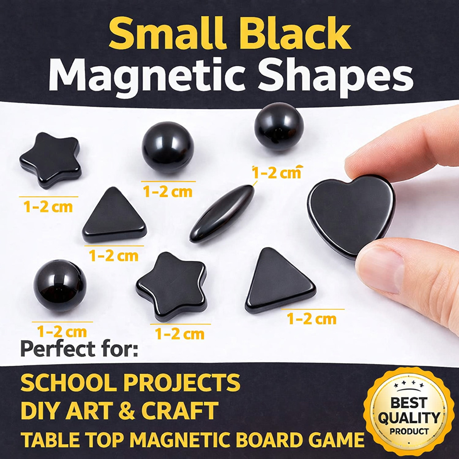 Image of Utsub Magnetic Toy 24 pcs - 5 Shapes Magnetic Shape Set for Kids Multipurpose Office Magnets Pack of 24