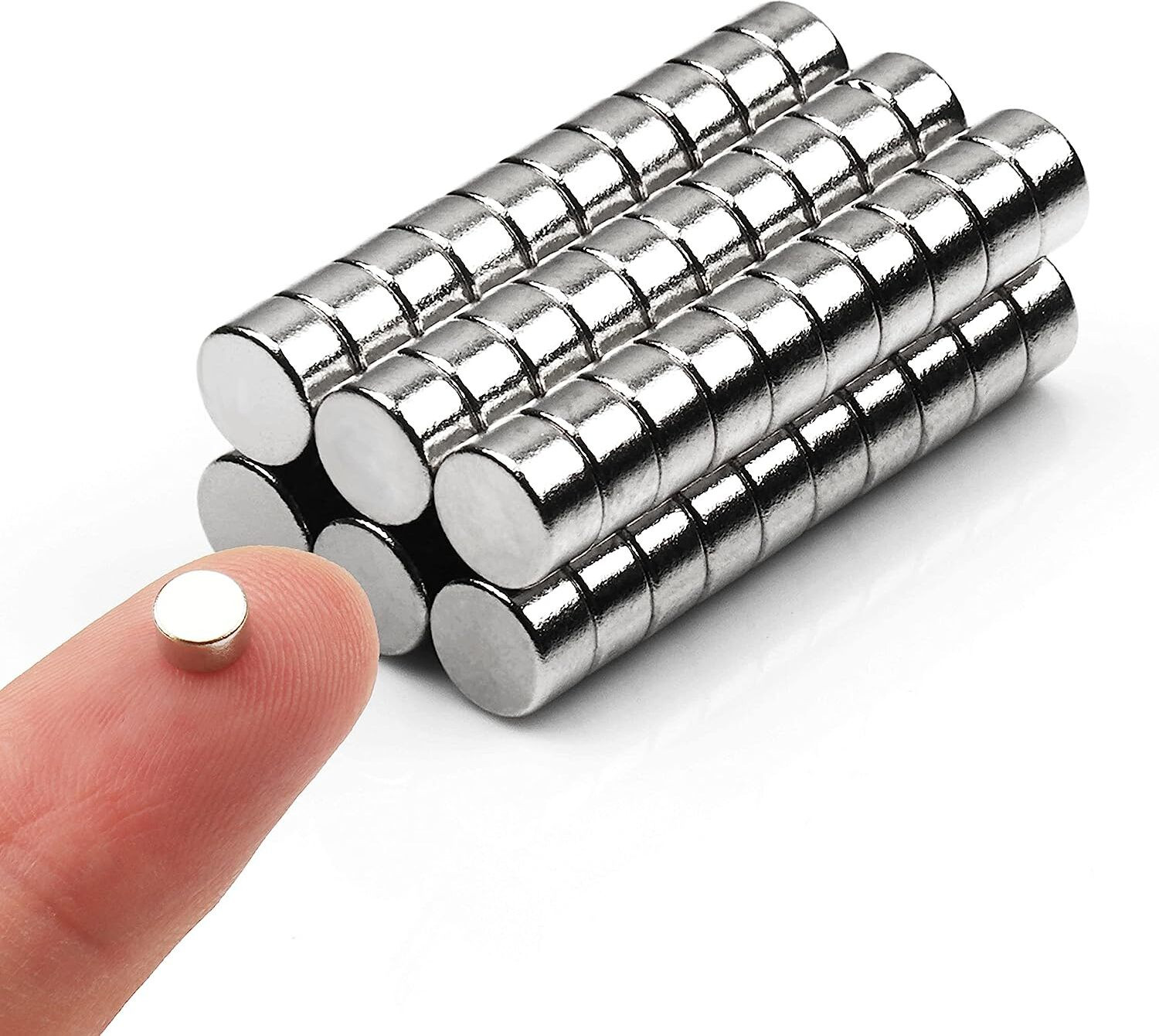 Image of True-Ally 50 Pieces of 5x1.5 mm Neodymium Magnets - N35 Disc magnets - Rare Earth NdfeB Multipurpose Office Magnets, Fridge Magnet, Kitchen Organiser Magnet Pack of 50