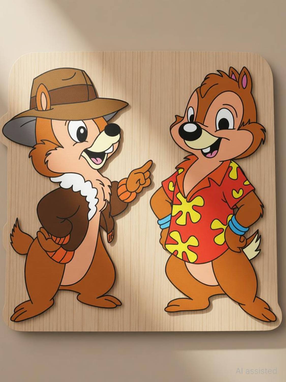 Bhai Please Chip and Dale Wooden Fridge Magnet Fridge Magnet Pack of 1