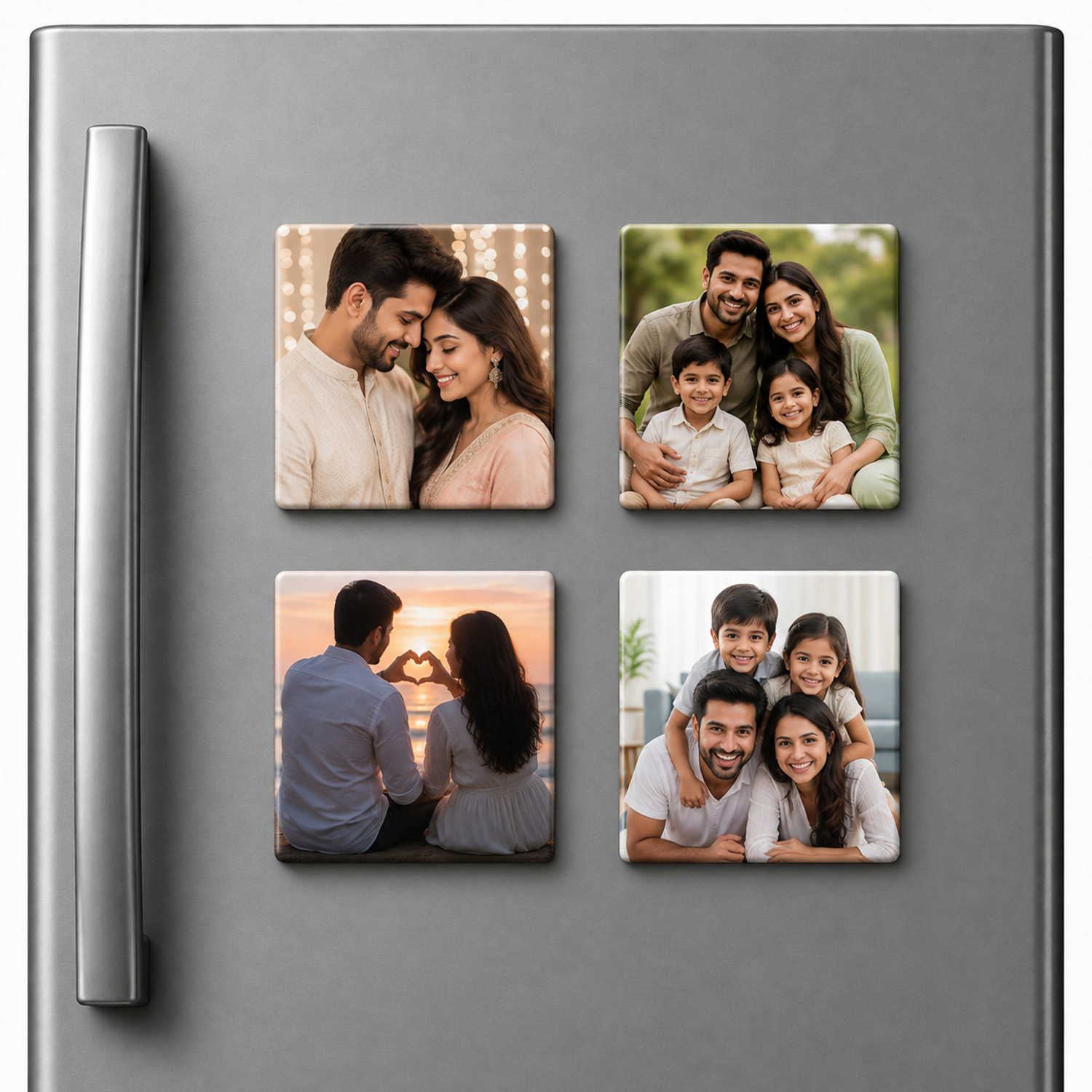 Image of jojo creations Custom Photo Fridge Magnet for Birthday & Anniversary Gift Fridge Magnet Pack of 4 (Multicolor)