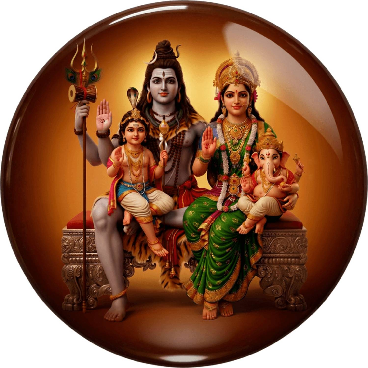 The ArteHouse Shiva Parivar Fridge Magnet Pack of 1