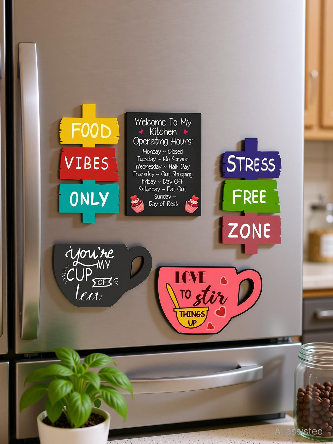 Image of Brothers Creation Fridge Magnet Decorative Item for Refrigerator|Almirah| Fridge Magnet Fridge Magnet, Kitchen Organiser Magnet Pack of 5