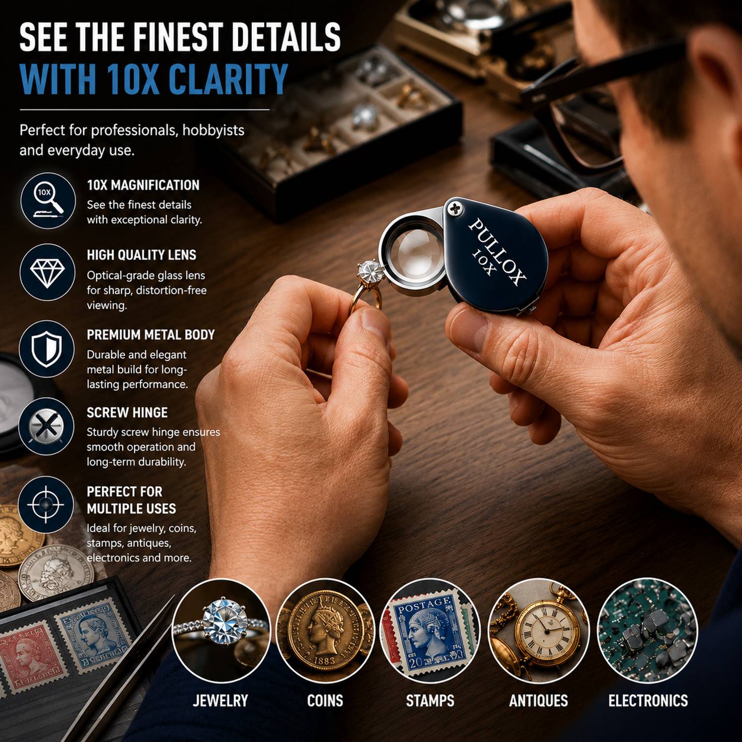 pullox 10X Foldable Magnifying Glass - Image 5