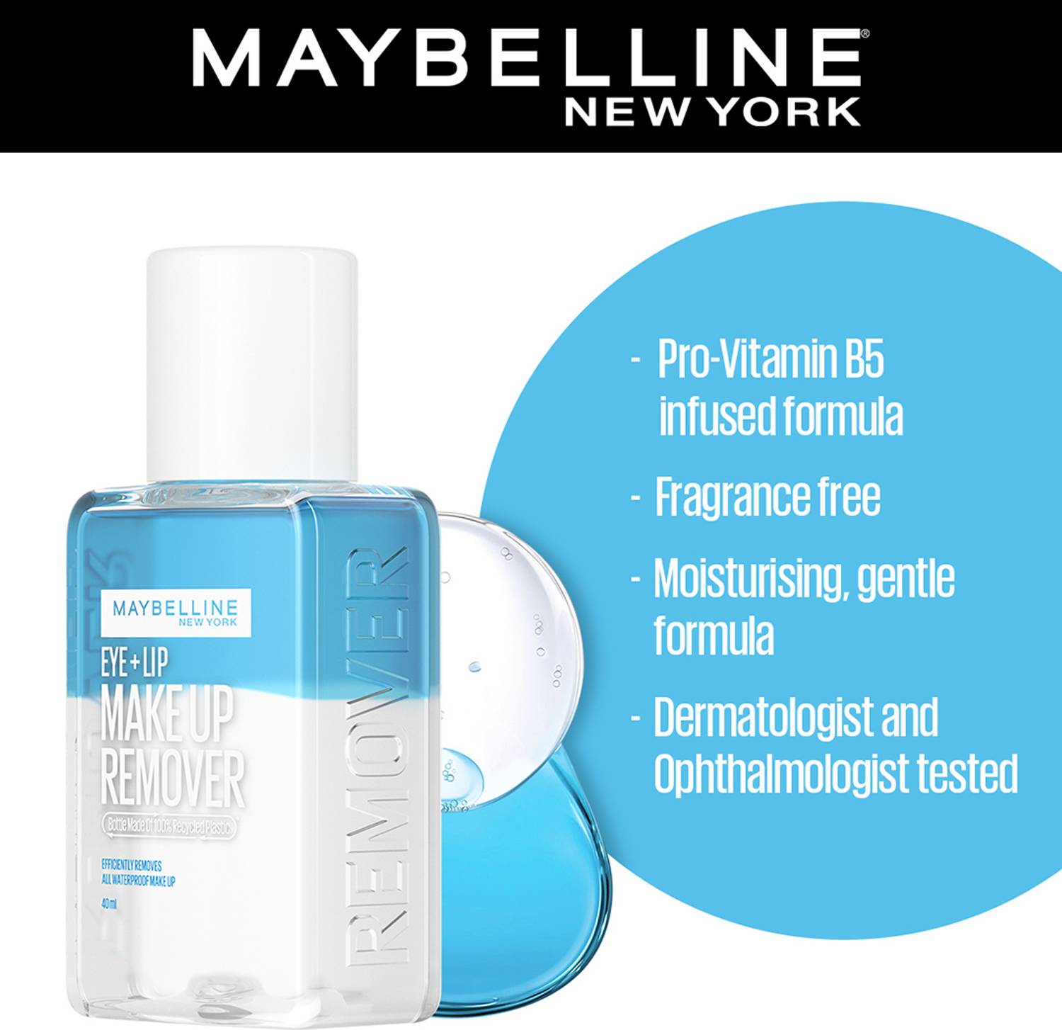 MAYBELLINE Eye Lip Makeup Remover 40ml - Image 4