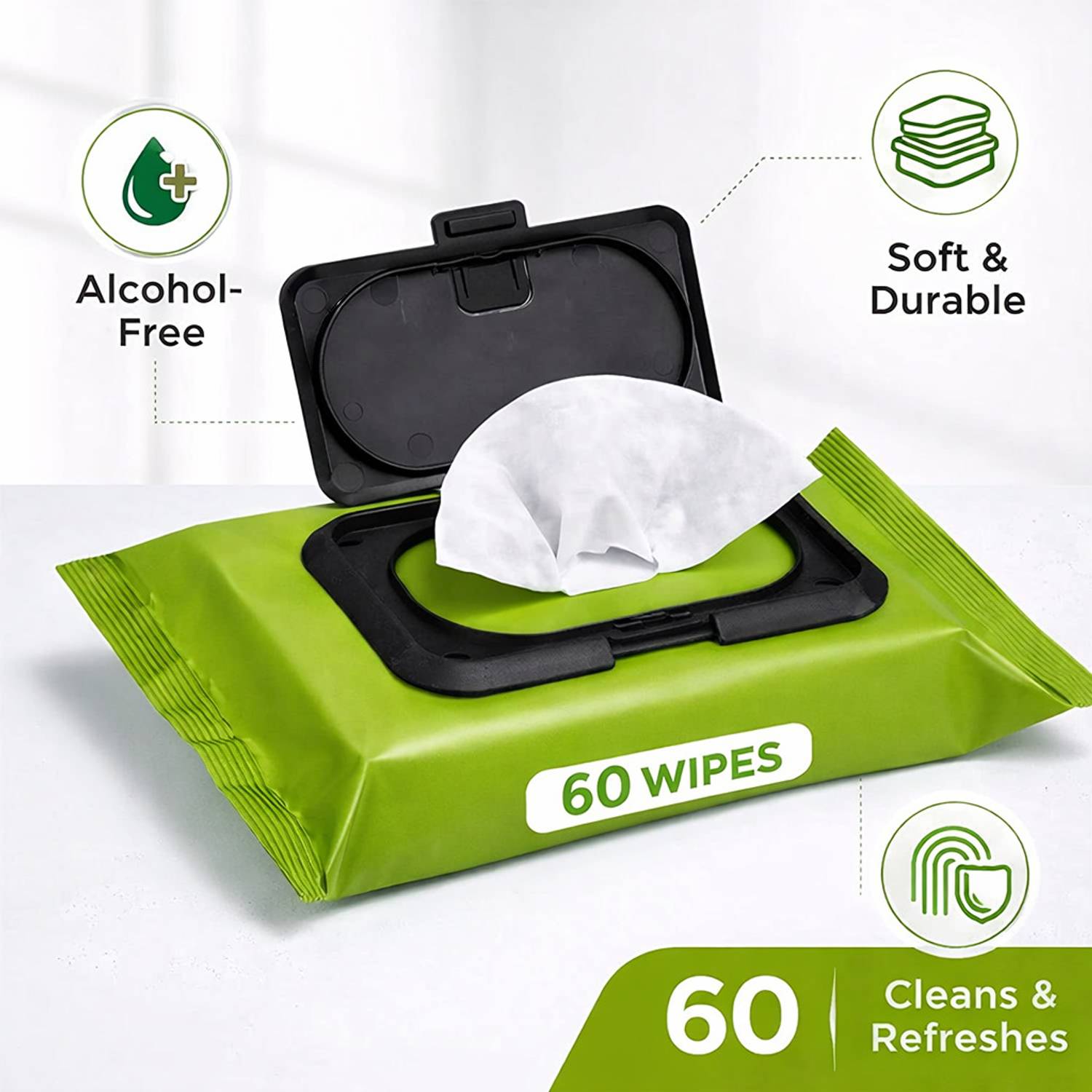 Black mirror Makeup Remover Wipes with AloeVera Cucumber Vit E- Hydrating Refreshing Soothing Makeup Remover