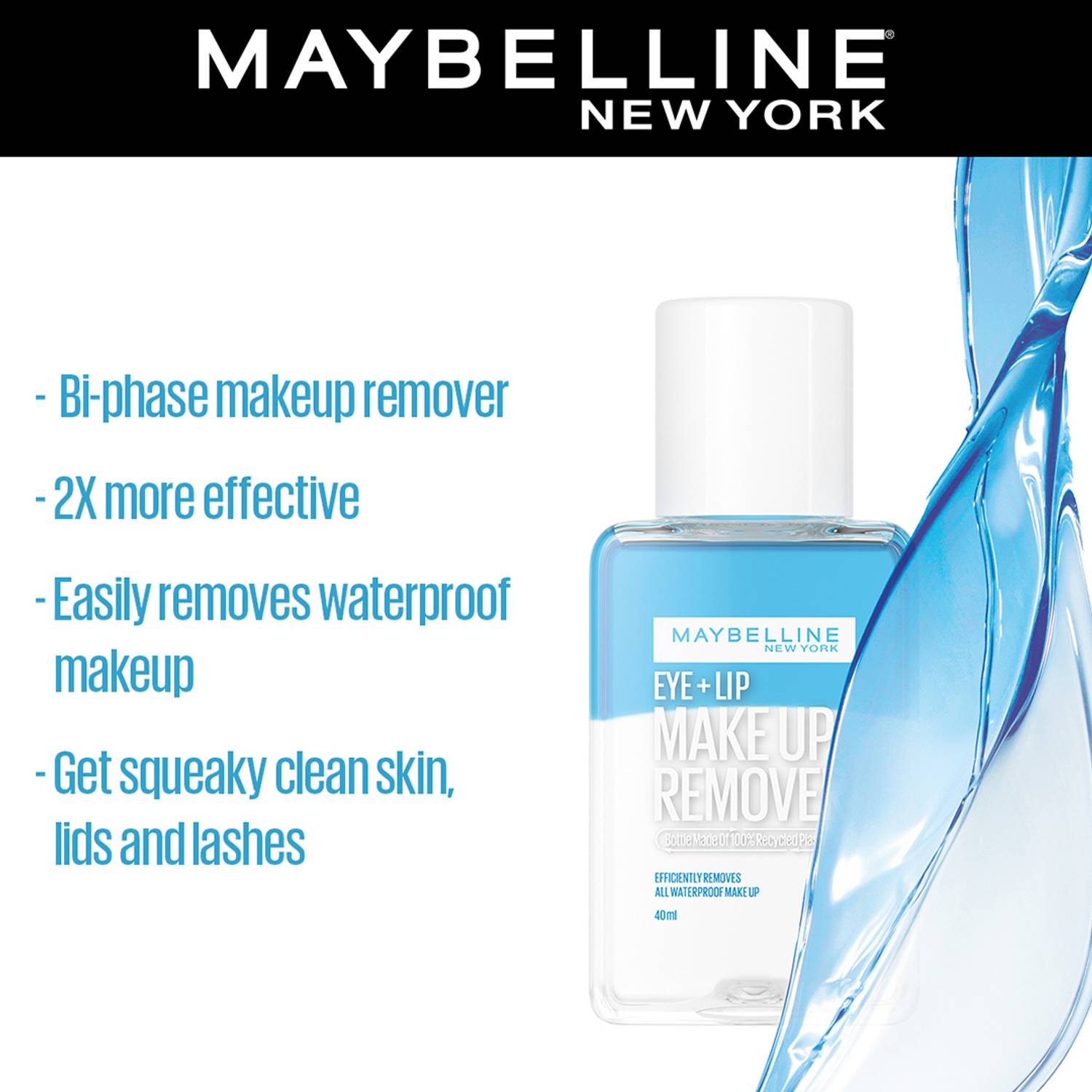 MAYBELLINE Eye Lip Makeup Remover 40ml - Image 3