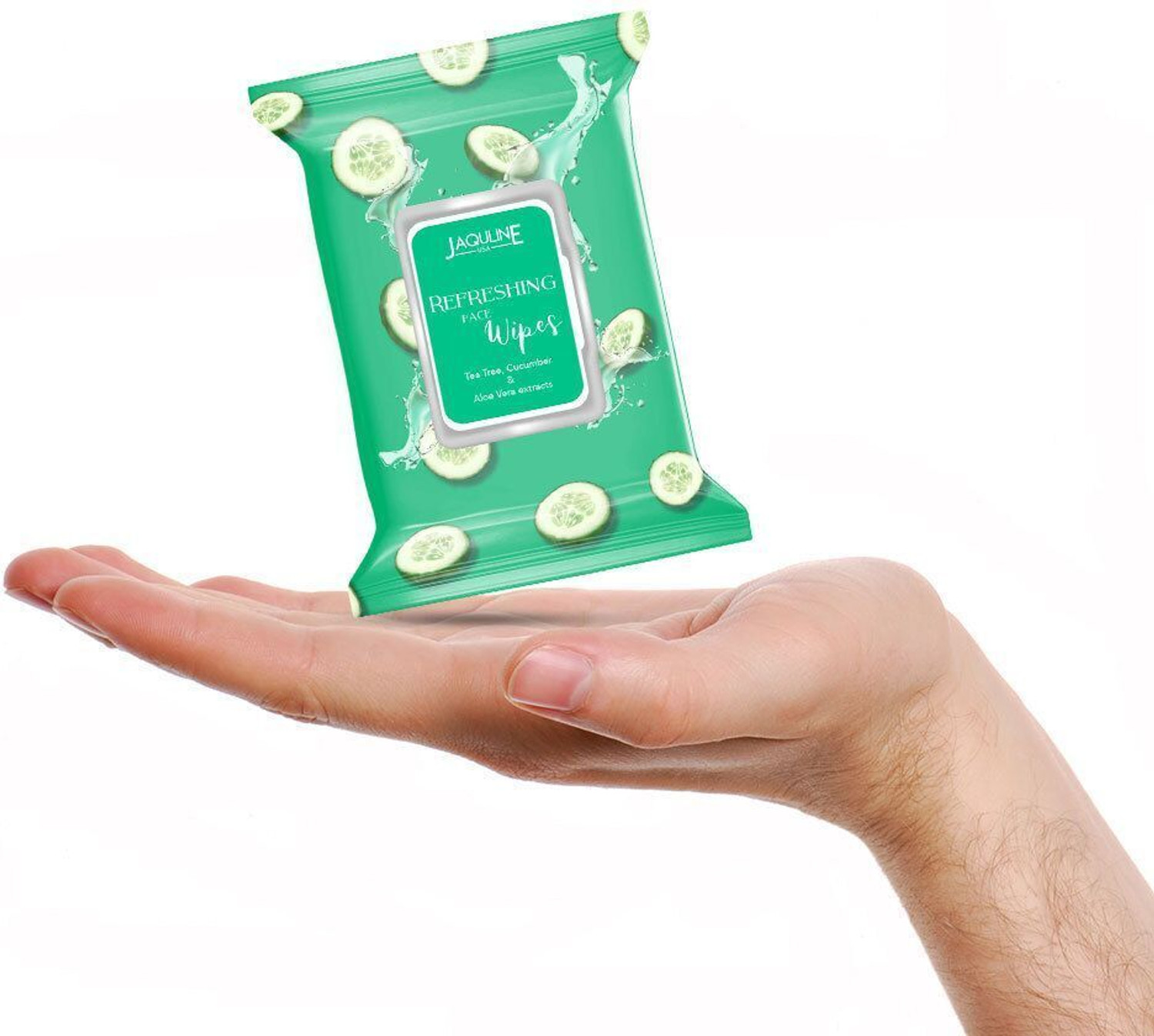 Image of JAQULINE USA Refreshing Face Wipes | Enriched with Cucumber | Hydrating | Gentle on Skin| Makeup Remover