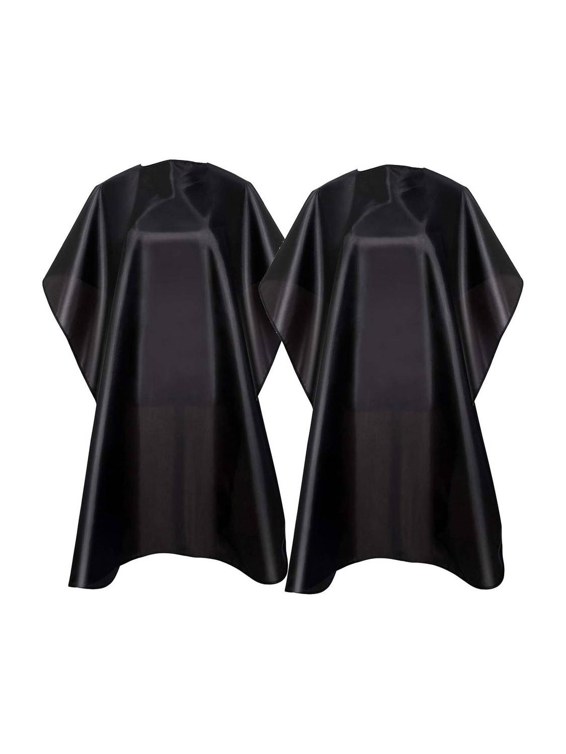 BEAUTRISTRO Waterproof Barber Styling Cape Professional Salon Cape for Men, Unisex Black Hair Cutting Cape with Adjustable N, 35.5 x 55 inches Hairdresser Cape for Hair Treatment - Cutting/Coloring/Perming Black Pack of 2 Makeup Apron