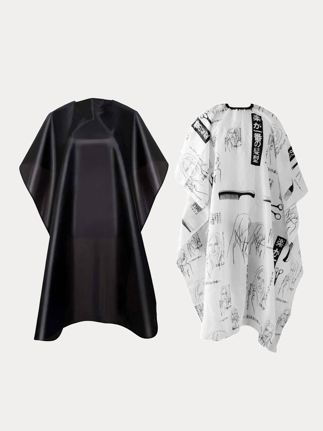 BEAUTRISTRO Waterproof Barber Styling Cape - Professional Salon Cape for Men, Unisex Black Hair Cutting Cape with Adjustable N, 35.5 x 55 inches Hairdresser Cape for Hair Treatment - Cutting/Coloring/Perming Black And White Makeup Apron