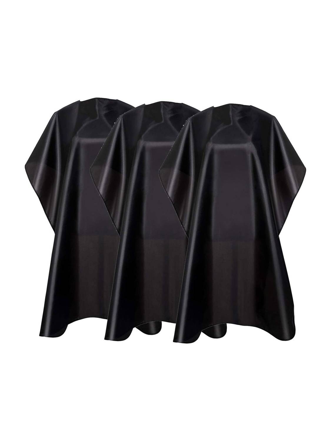 BEAUTRISTRO Waterproof Barber Styling Cape Professional Salon Cape for Men, Unisex Black Hair Cutting Cape with Adjustable N, 35.5 x 55 inches Hairdresser Cape for Hair Treatment - Cutting/Coloring/Perming Black Pack of 3 Makeup Apron