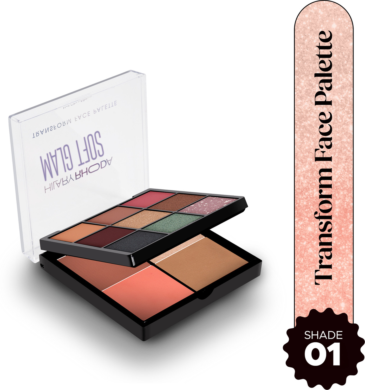 Image of Hilary Rhoda Transform Face Palette|Highly Pigmented |Matte & Shimmer Finish |18g (Soft Glam)