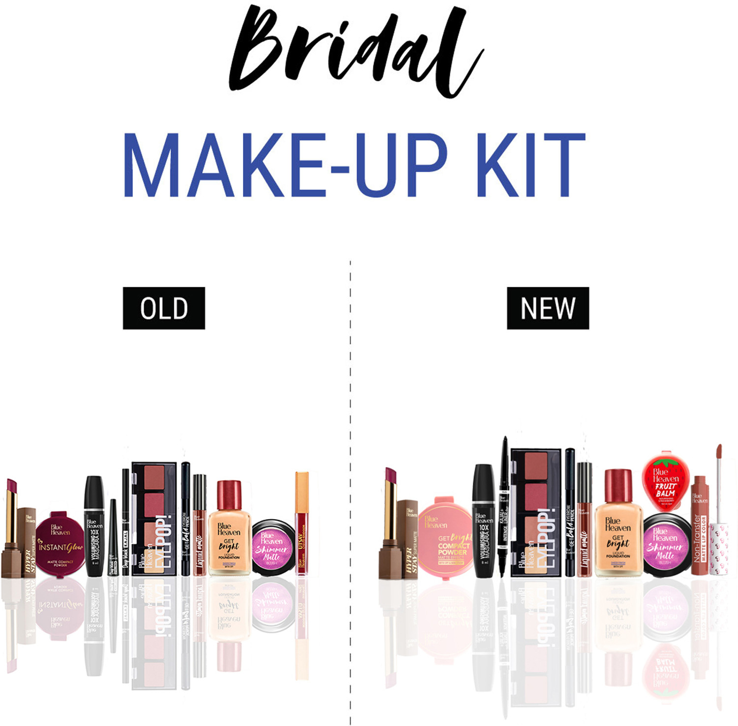 Image of BLUE HEAVEN Bridal Makeup kit for women 38.4g + 49.35 ml (Pack of 11)