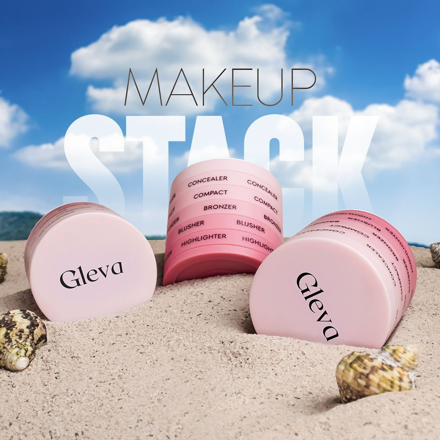 Image of Gleva 5-in-1 Makeup Stack, Smooth & Blendable, Travel-Friendly Makeup Kit ( Dark )