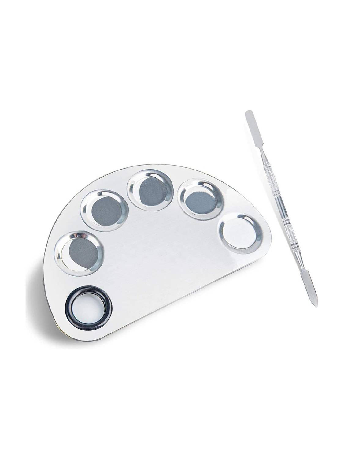 NUARY Professional Stainless Steel Makeup Mixing Palette