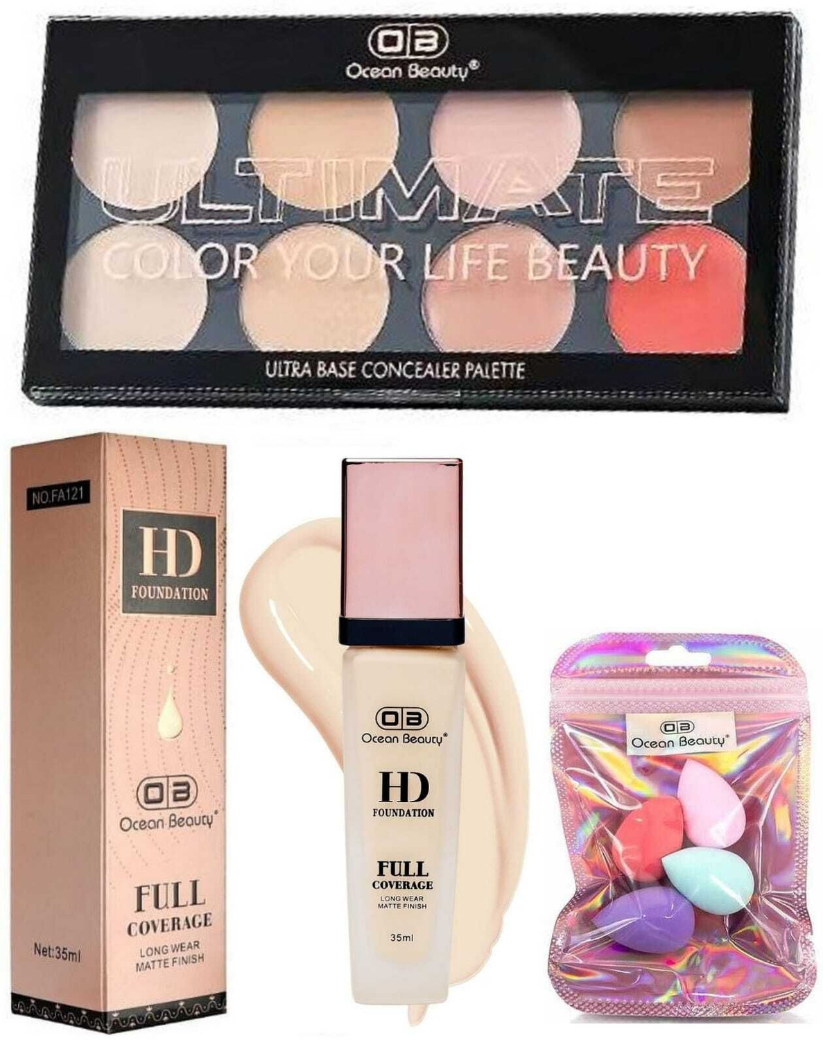 Image of OCEAN BEAUTY Waterproof Face Makeup Combo Pack