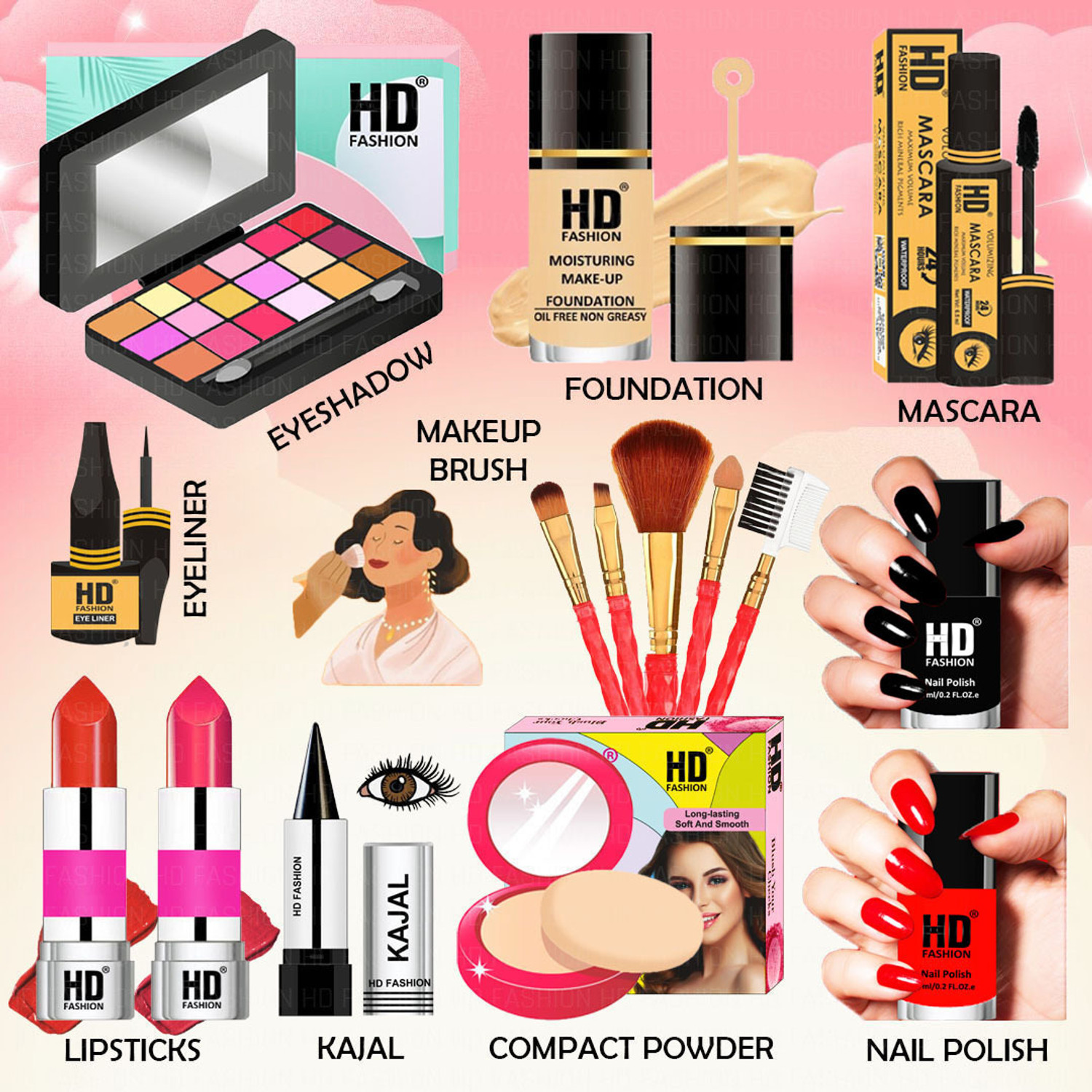 Image of HD Fashion Makeup Kit Combo Full Set for Women-All Essentials Beauty Gift set for Girls 316