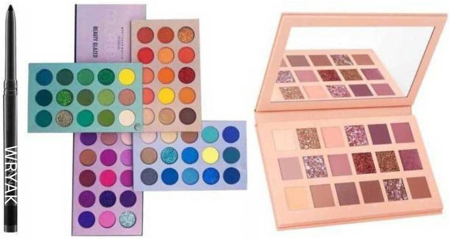 wryak Nude Edition Eyeshadow Palette, Shimmer and Matte Shades Eyeshadow & Kajal 100 g