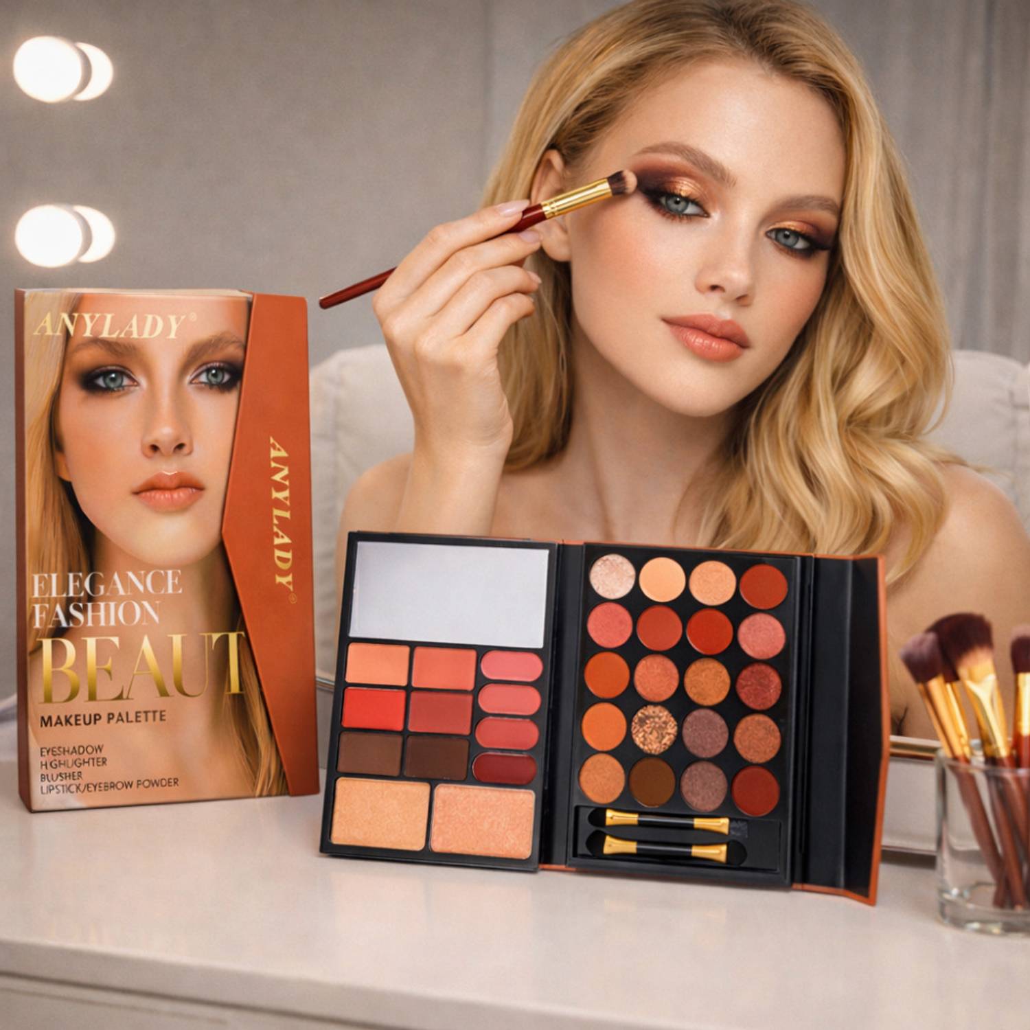 Linivya All In One Makeup Kit - 20 Eyeshadow, Highlighter, Blusher