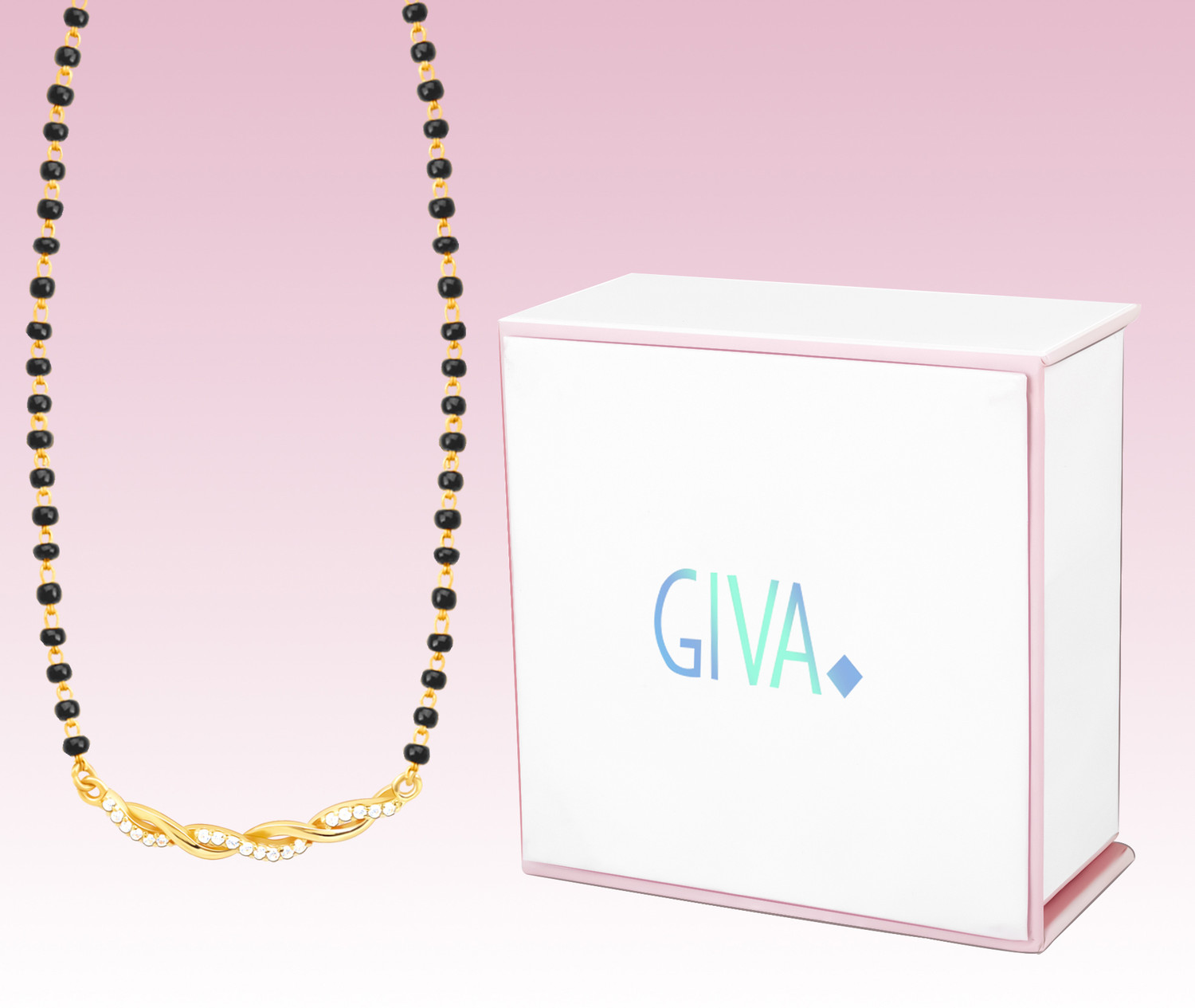 Image of GIVA 925 Silver Golden Wedding Knot Mangalsutra|Lifetime Plating|6 Month Warranty Sterling Silver Mangalsutra