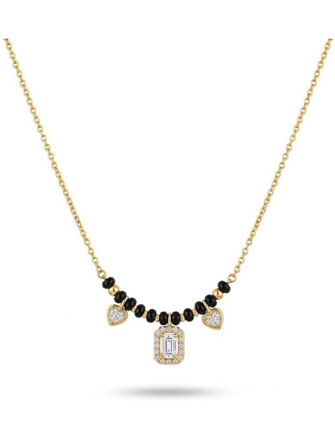 Artisanal Jewellery Gold Plated Stylish Mangalsutra Daily Wear Short Black Bead Jewelry for Women Brass Mangalsutra