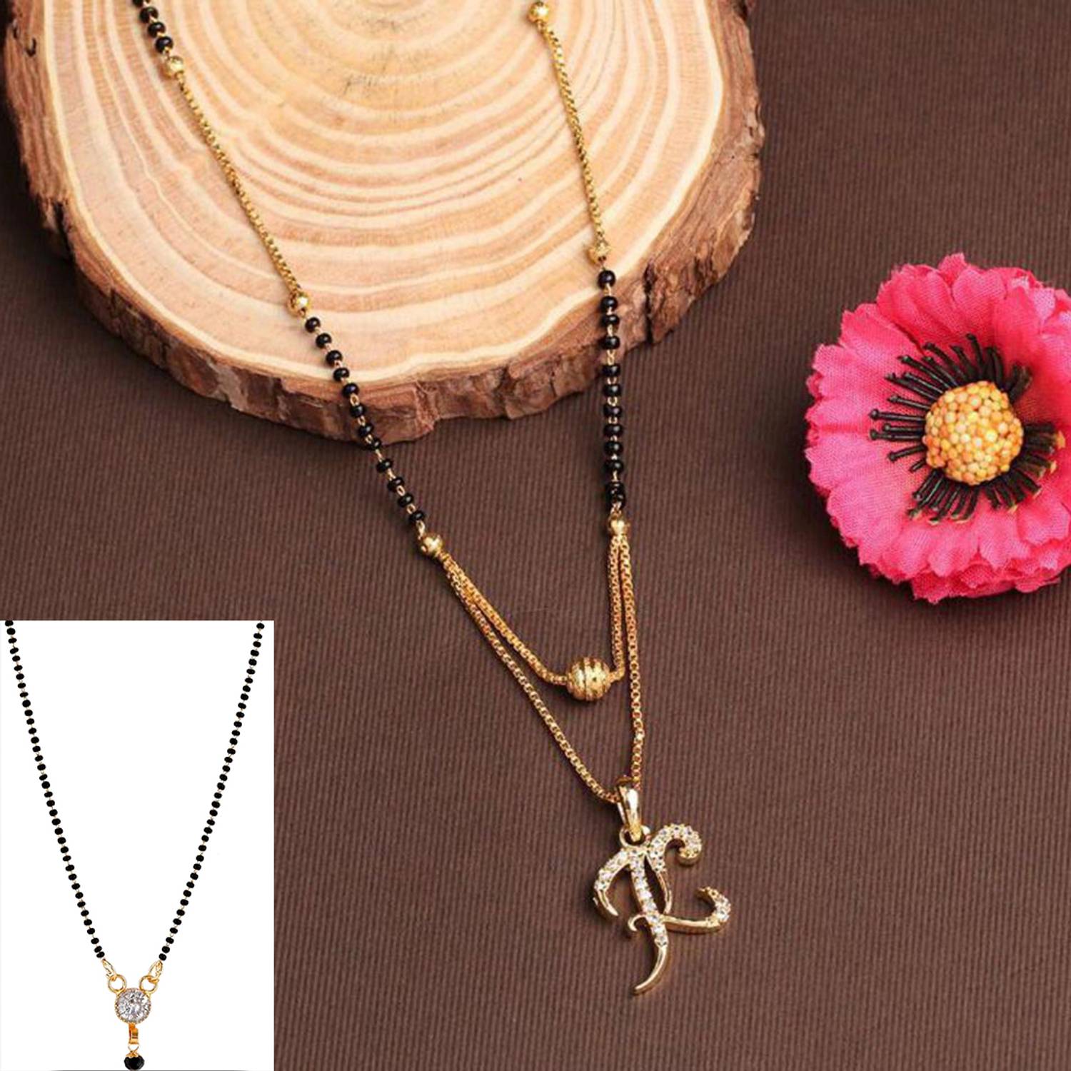 JETWAL K Name Pendant Diamond Attached Alphabet Word K Locket with