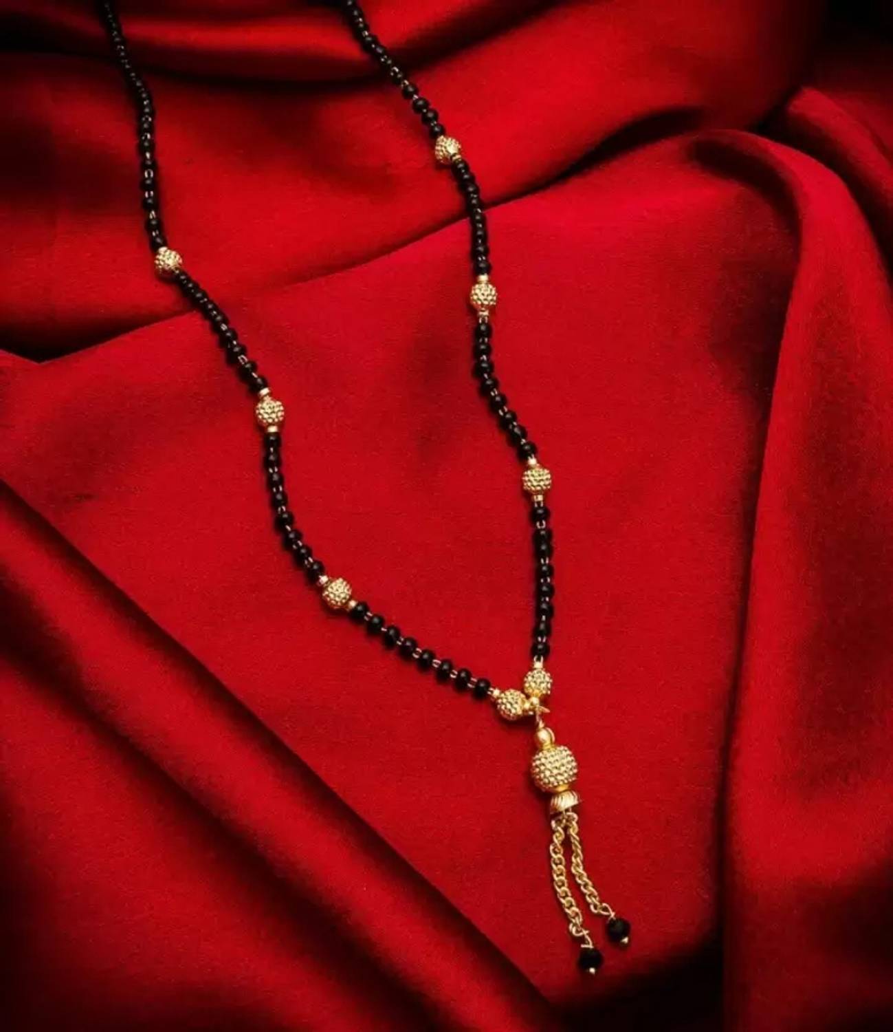 brado jewellery Gold Plated 18 Inch Tanmnaiya for Women and Girls Brass Mangalsutra