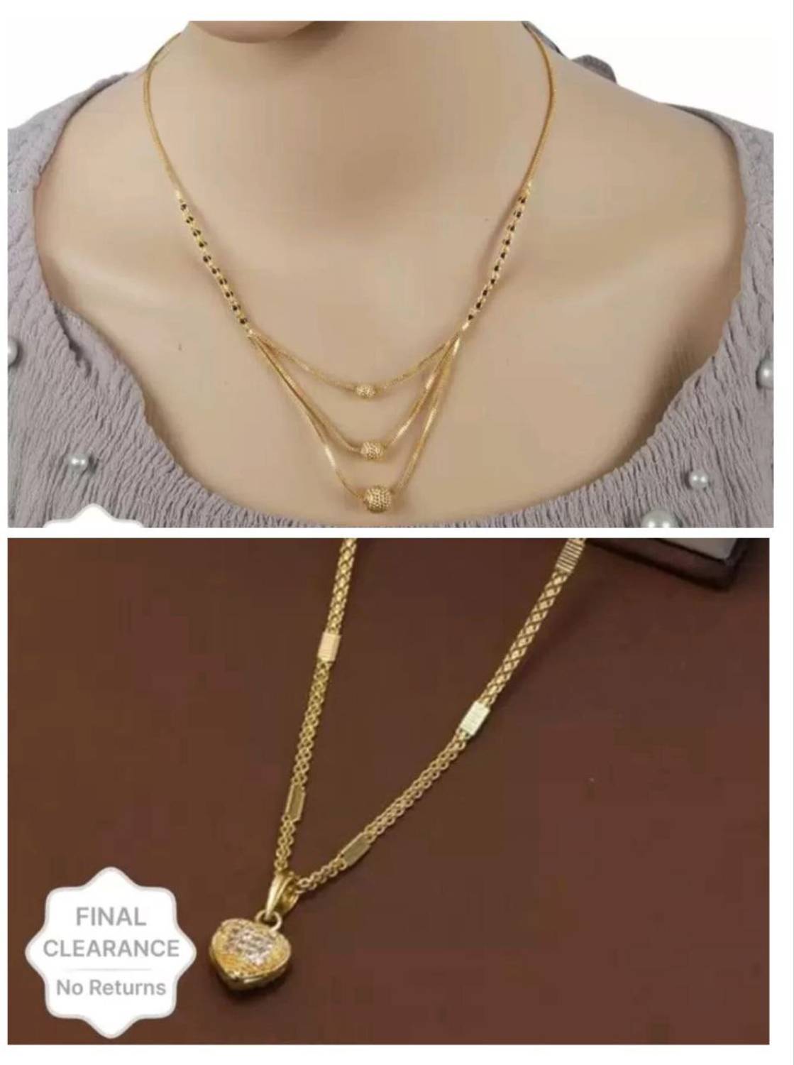 Bhumi09 Bhumi09 Pack of 2 Traditonal Wedding New Stylish Gold Mangalsutra For women Brass Mangalsutra