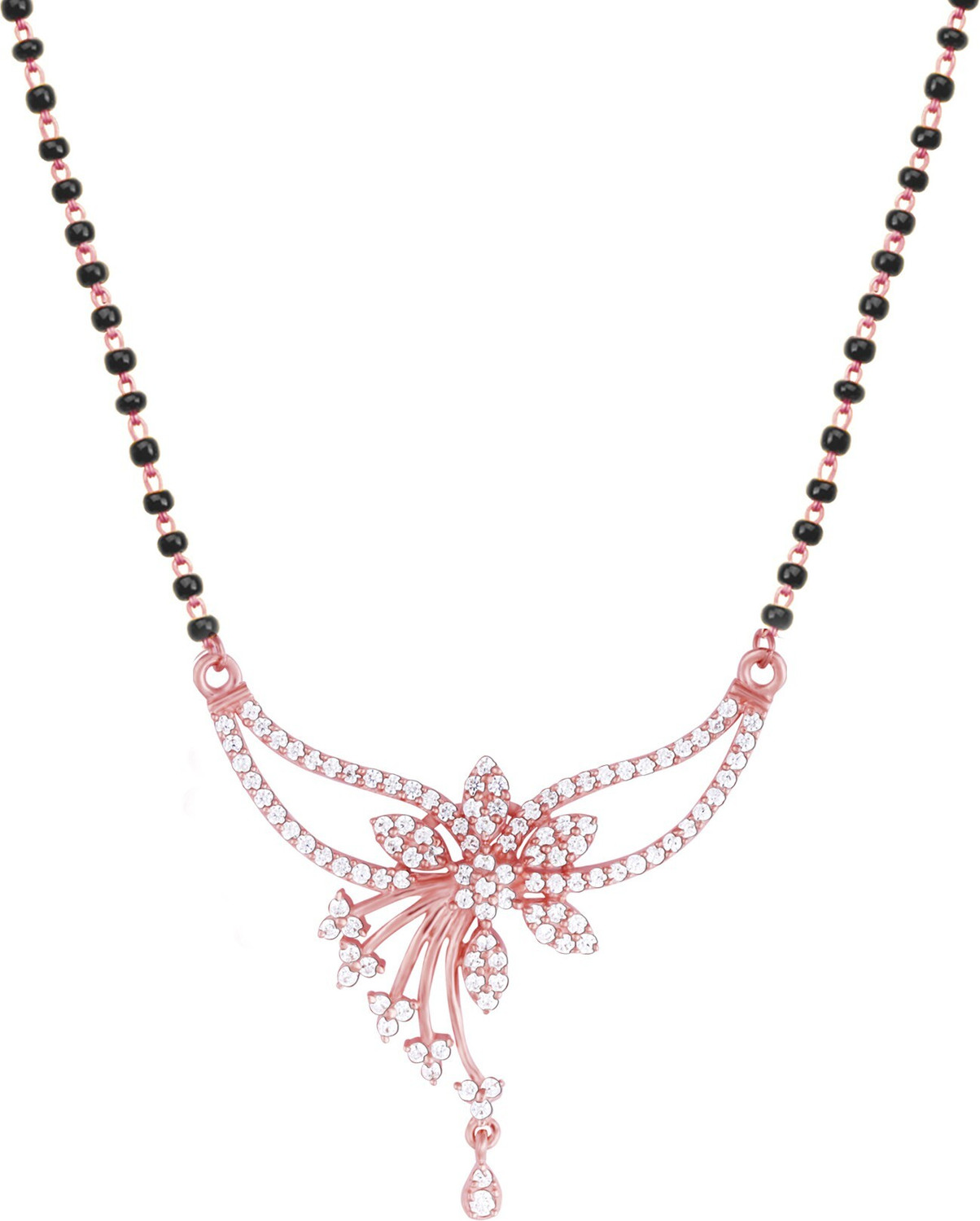 Image of GIVA 925 Silver Rose Gold Love Bond Mangalsutra|Lifetime Plating|6 Month Warranty Sterling Silver Mangalsutra