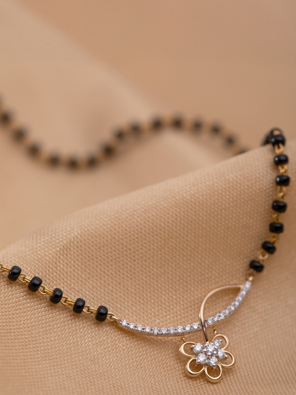 Image of BELWICK American Diamond Gold Plated Mangalsutra Brass Mangalsutra