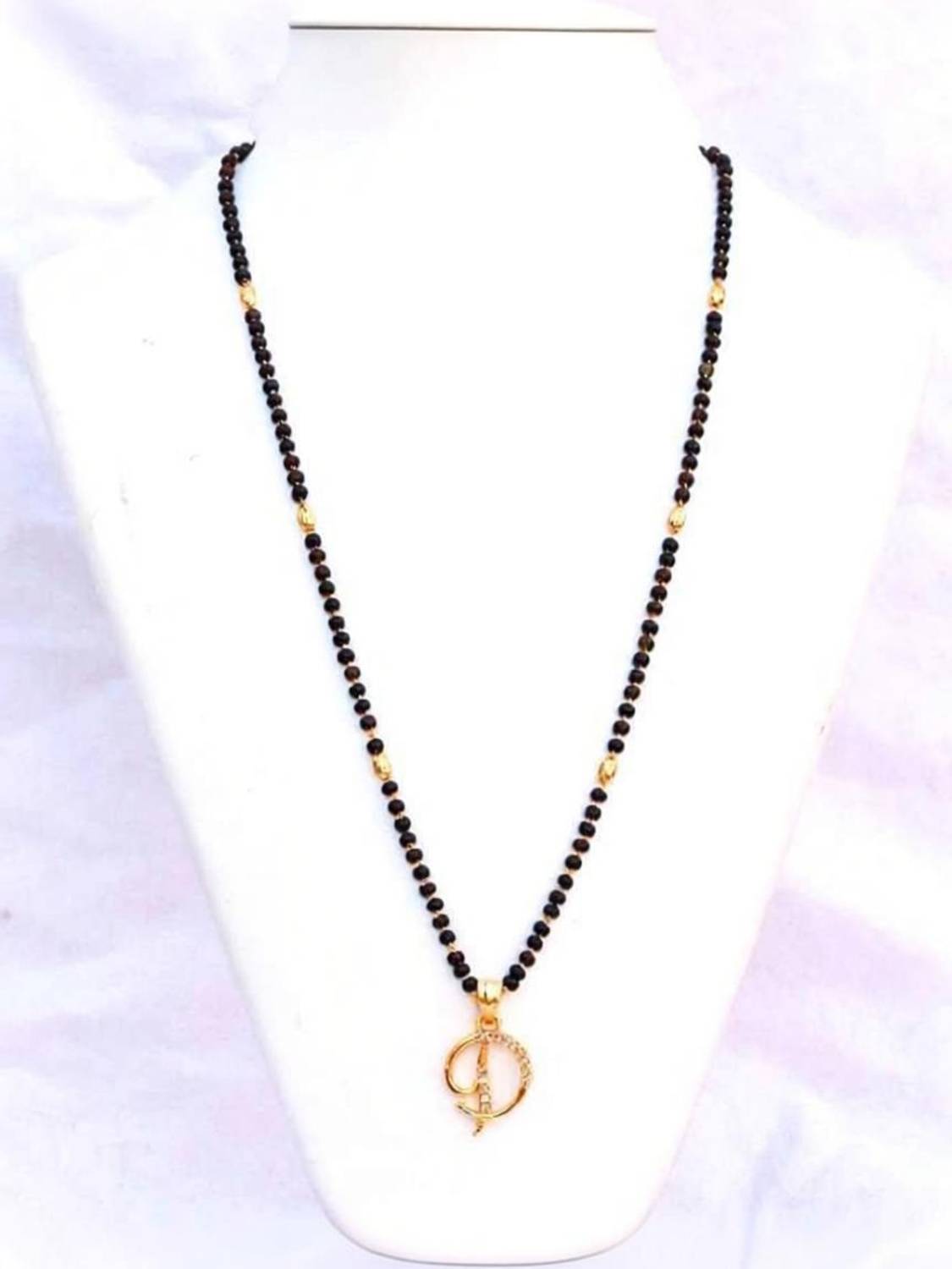 3SIX5 D Letter Diamond Mangalsutra For Women's Brass Mangalsutra Brass Mangalsutra