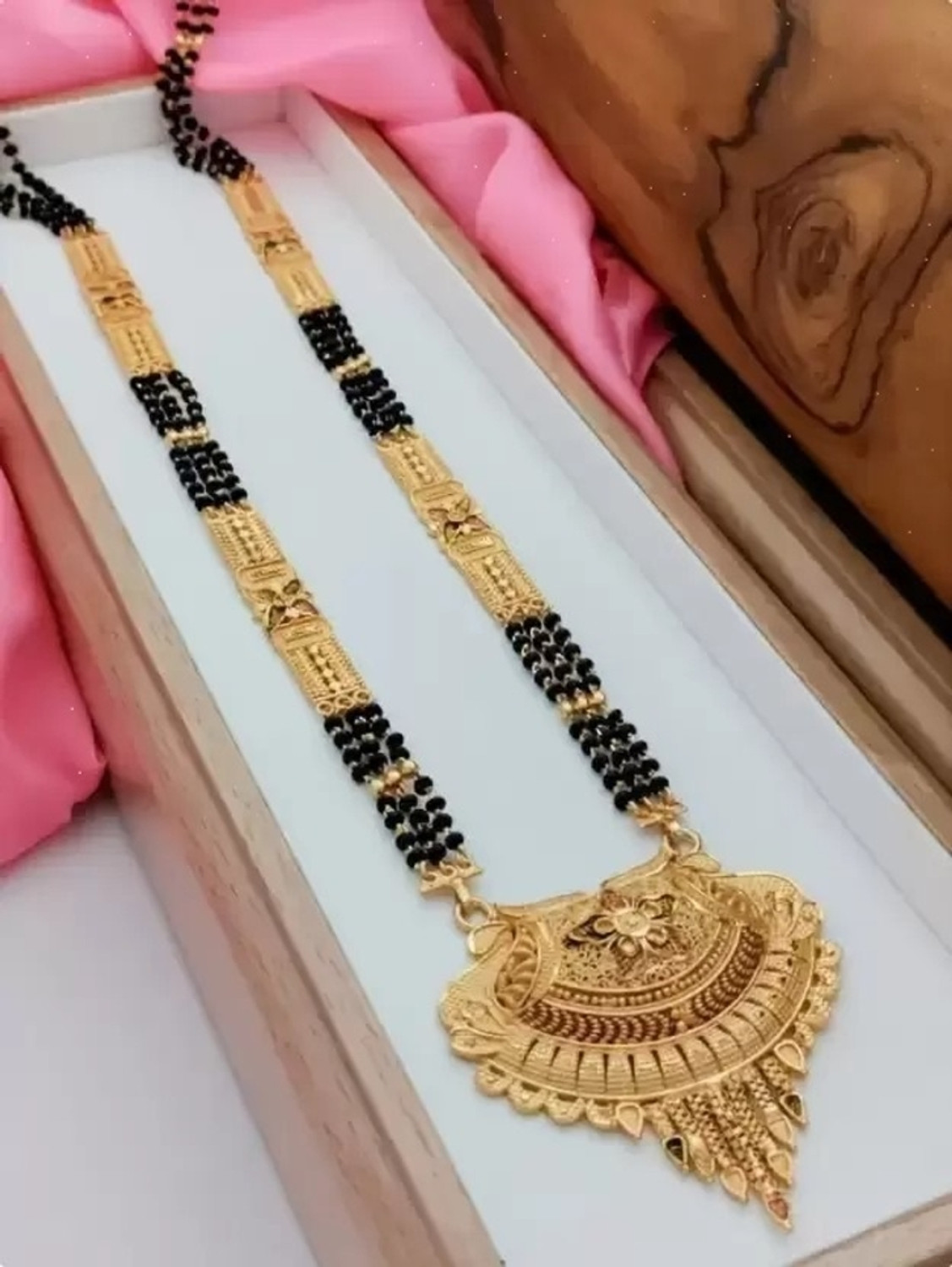 Image of REEWAZIMPERIAL 30in Mangalsutra Jhumka Set Brass Mangalsutra
