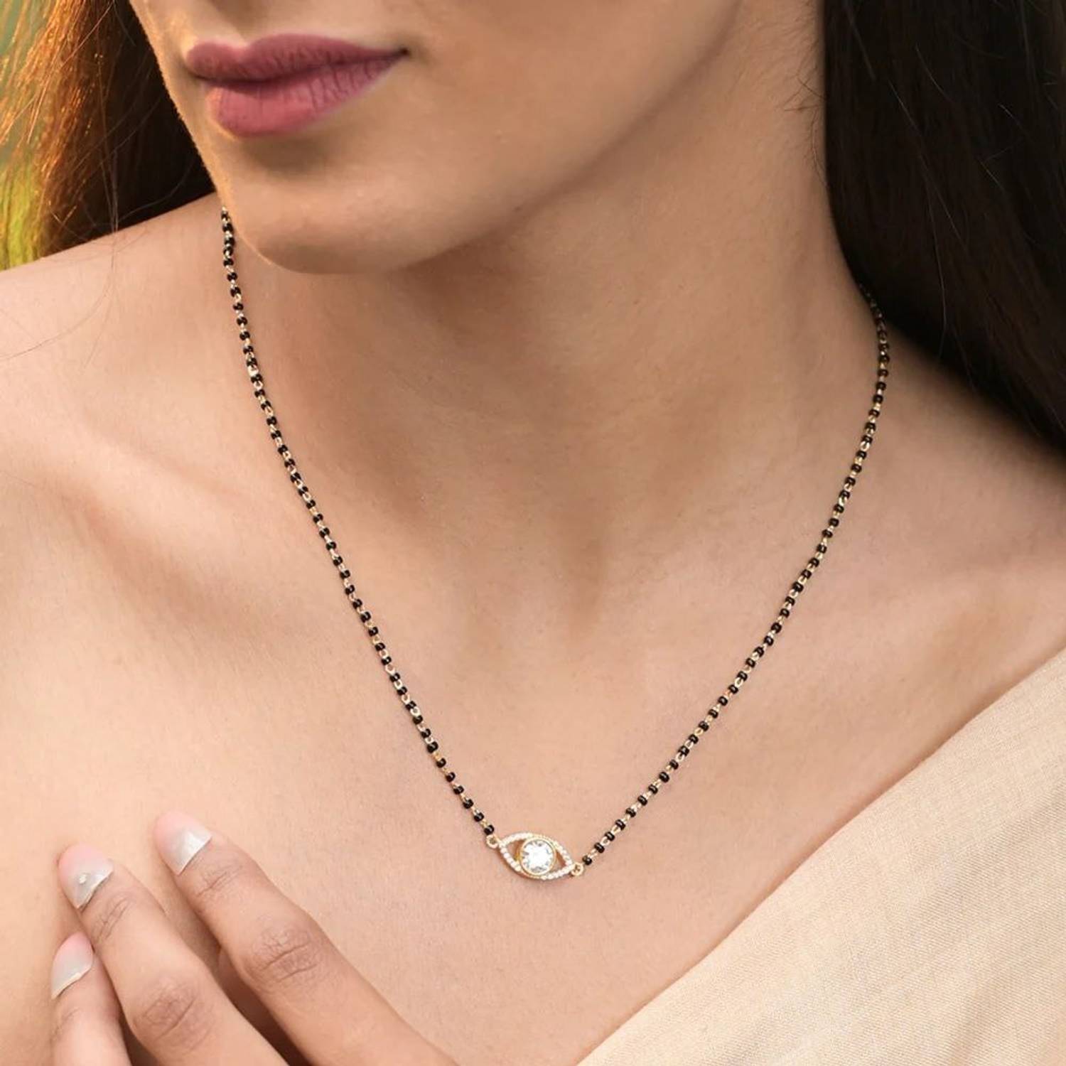 Bhumi09 Bhumi09 Traditonal AD Wedding New Stylish Gold Mangalsutra For women Brass Mangalsutra